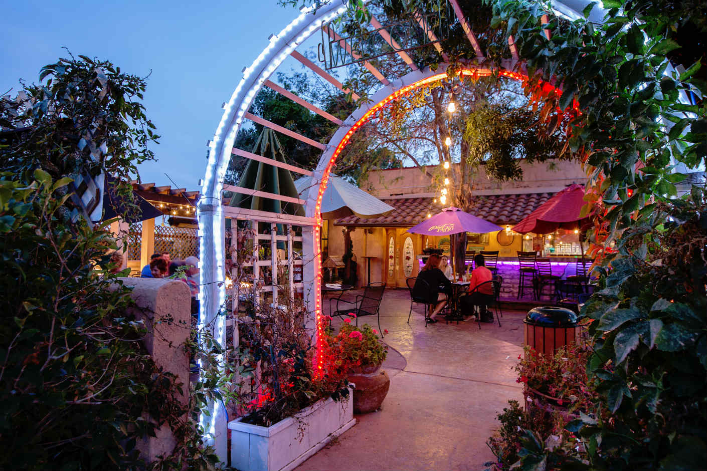 Enjoy your meal in our lush courtyard garden